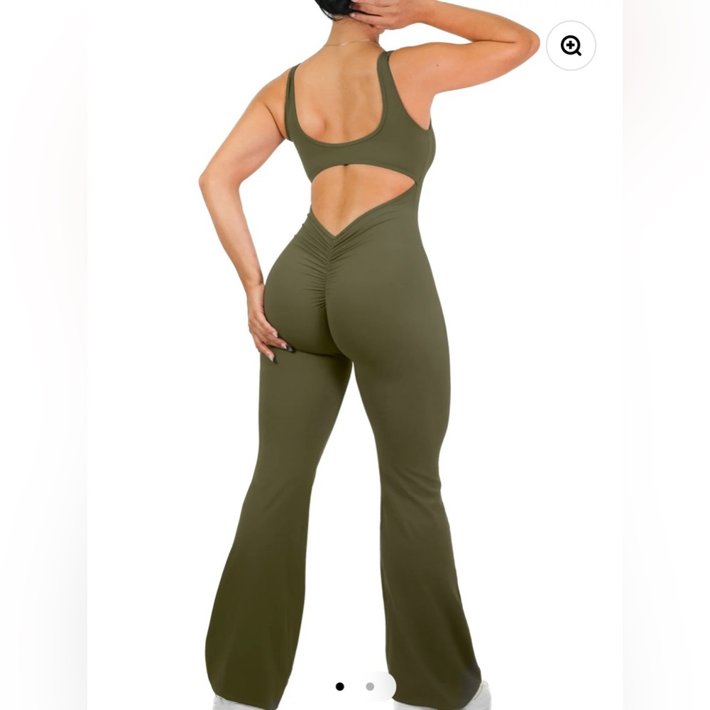 Fitness Fashioness Scrunch Jumpsuit - Wild Green